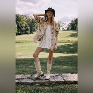 NWOT Free People Full Bloom Mini A-Line Slip Dress Eyelet White Sz M